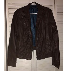 Brown Faux Leather Jacket